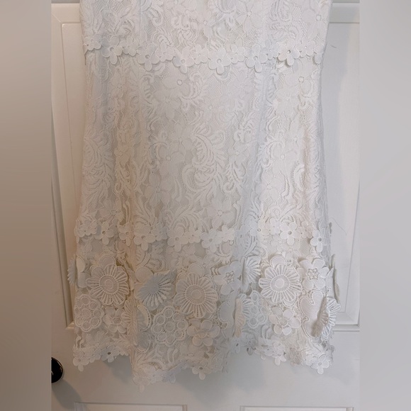 Sachin & Babi Sleeveless Aline Sheath Dress w/ 3D Lace Appliqué- white, size 10 - Picture 4 of 11